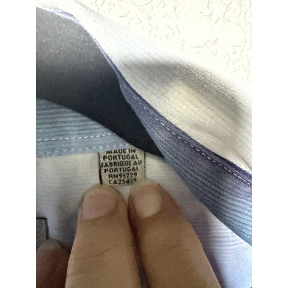 Ted Baker Long Sleeve Button Up Shirt Mens Size 3 Medium Blue Striped Cotton Top - Picture 5 of 10